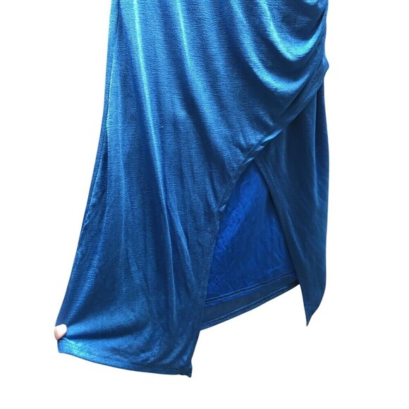 Lulus Skirt Women's Size Small Blue Stretch Asymmetrical Midi - Picture 5 of 7